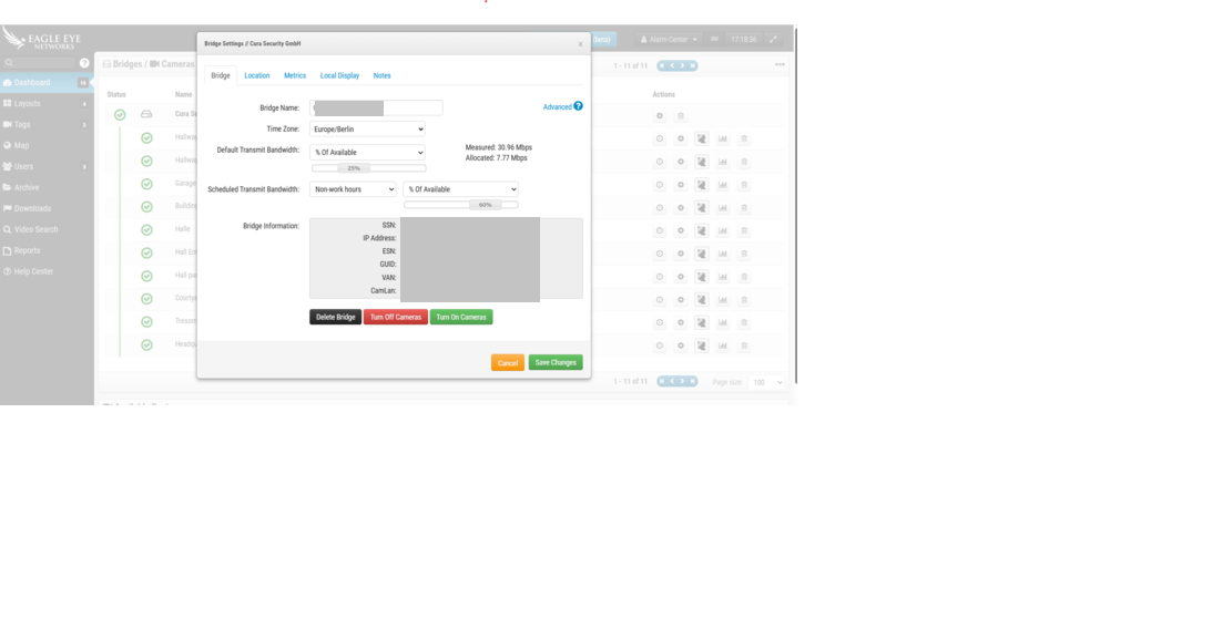 EagleEye Bridge Settings